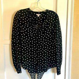 Candies blouse - black/white polka dots Size L